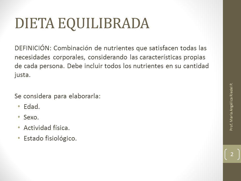 Definicion de dieta equilibrada